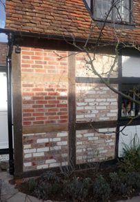 Repaired timber frame 